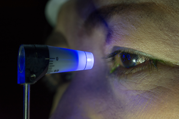 Close up of glaucoma pressure test