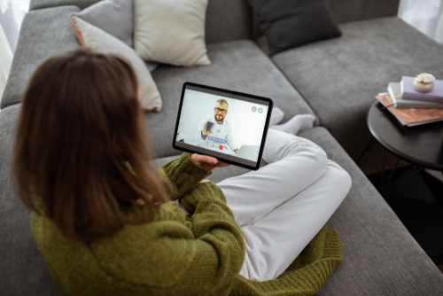 girl getting telehealth consultation 