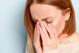 Close Up,Portrait Of Young Woman Has Problem With Contact Lenses