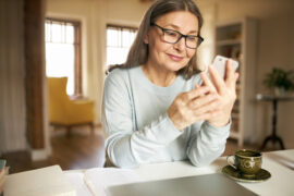 Woman looking at her phone