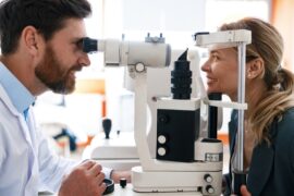 Woman having an eye examination