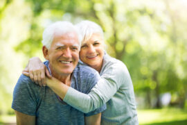 Elderly couple smiling